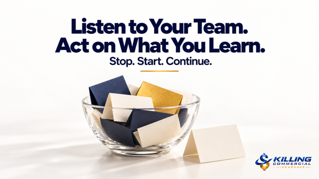Glass bowl holding feedback cards, representing listening to employees and acting on their suggestions.